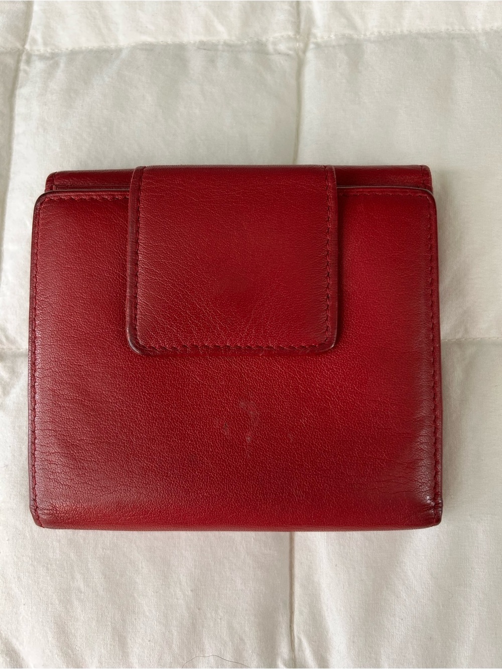 Tumi Red Leather Compact Women's Wallet